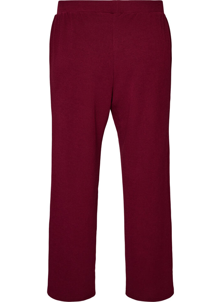 Pantalon ample textur&eacute; &agrave; taille haute, Bordeaux, Packshot image number 1