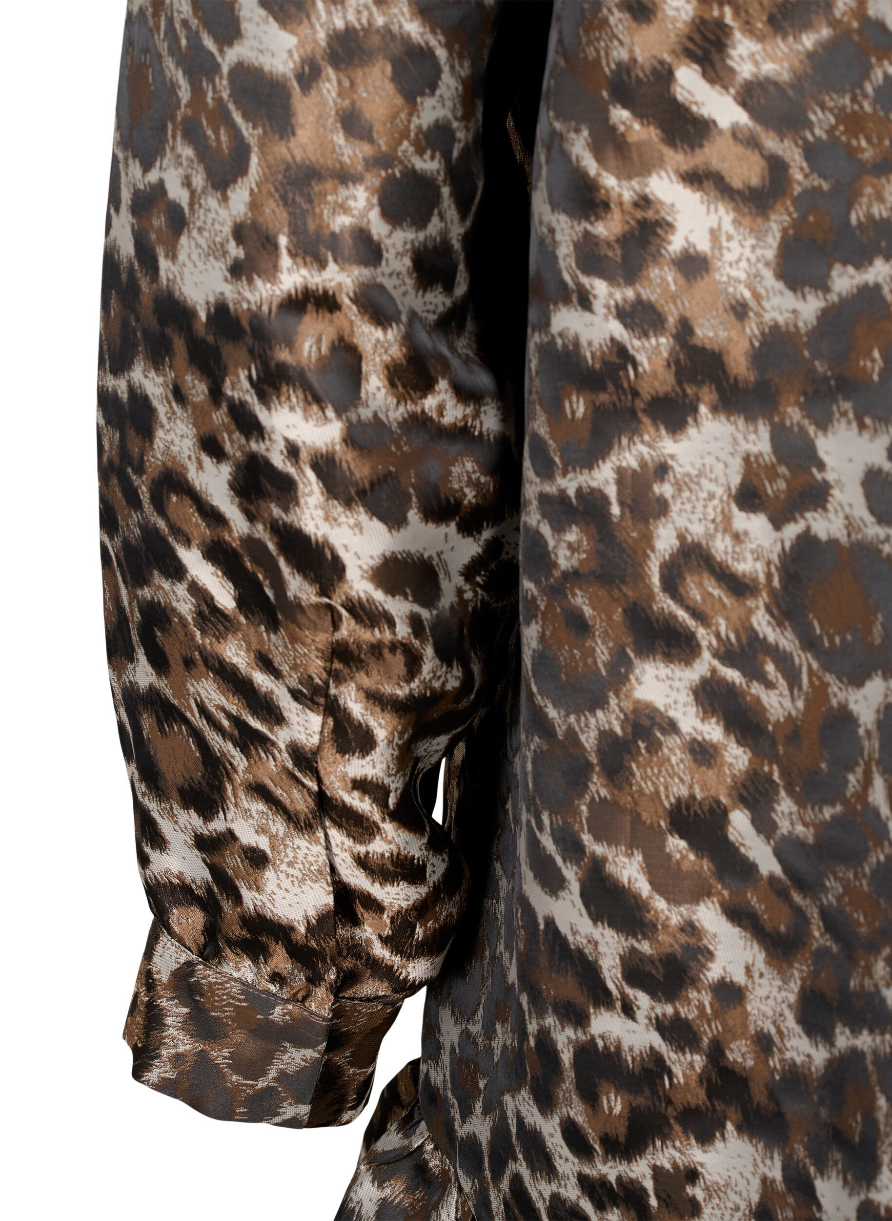 Zizzi Robe jacquard courte avec motif l&eacute;opard, Brown Leo AOP, Packshot image number 3