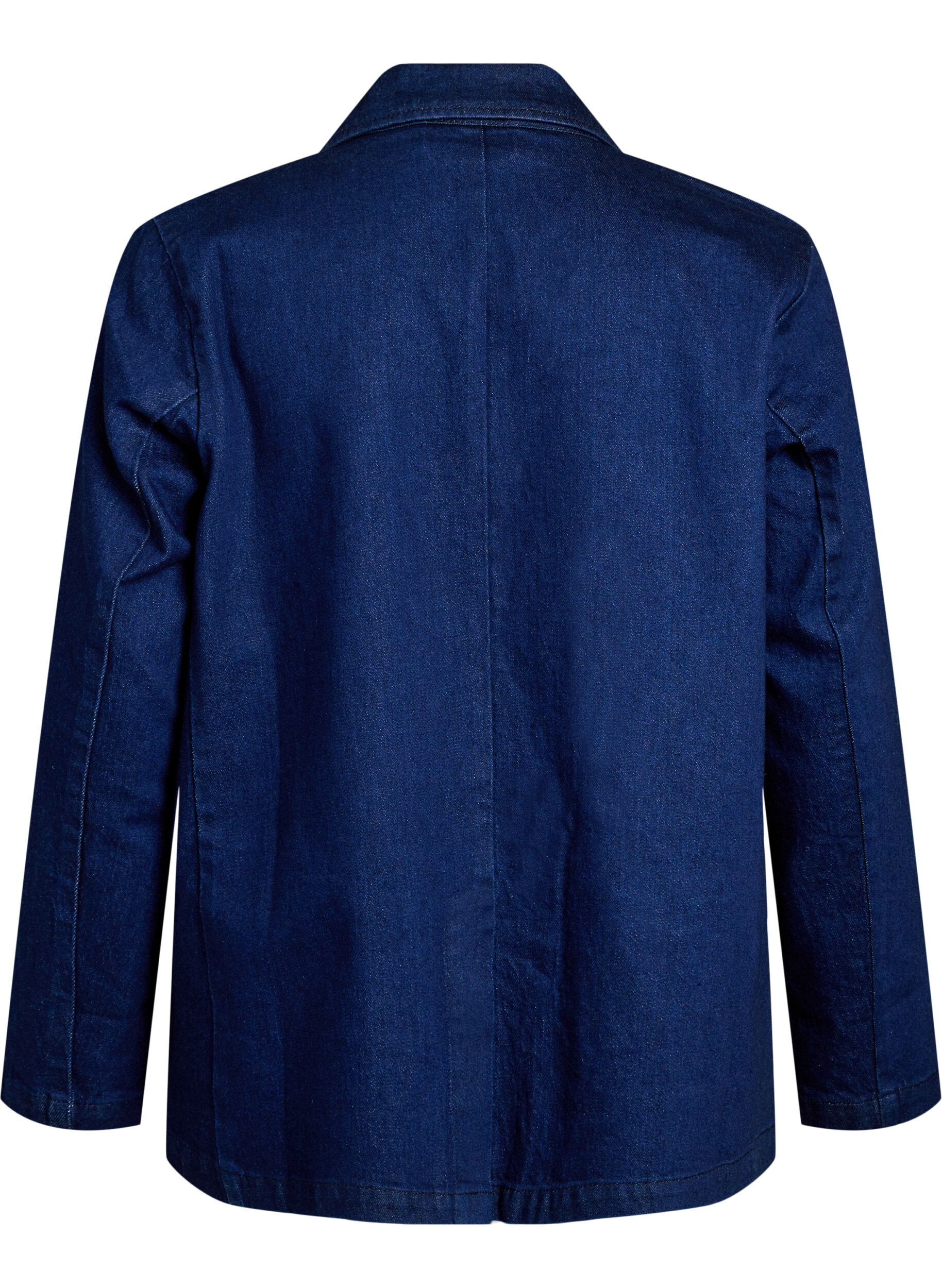 Zizzi Blazer en denim avec poches, Bleu, Packshot image number 1