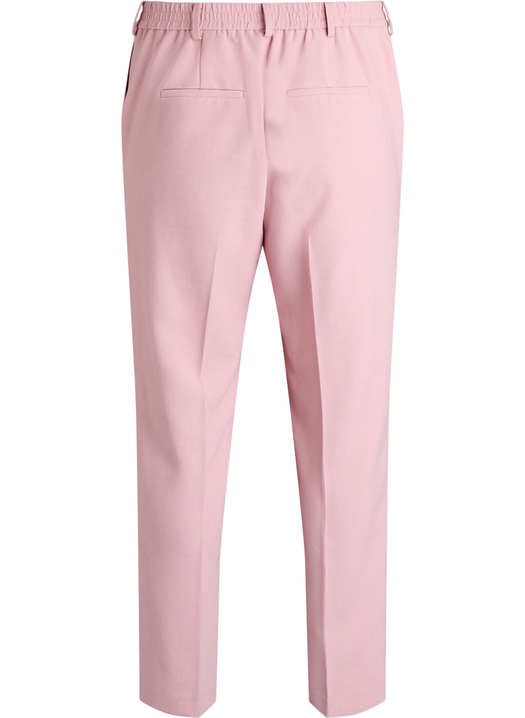 Zizzi Pantalon de tailleur taille haute et coupe droite, Rose, Packshot image number 1