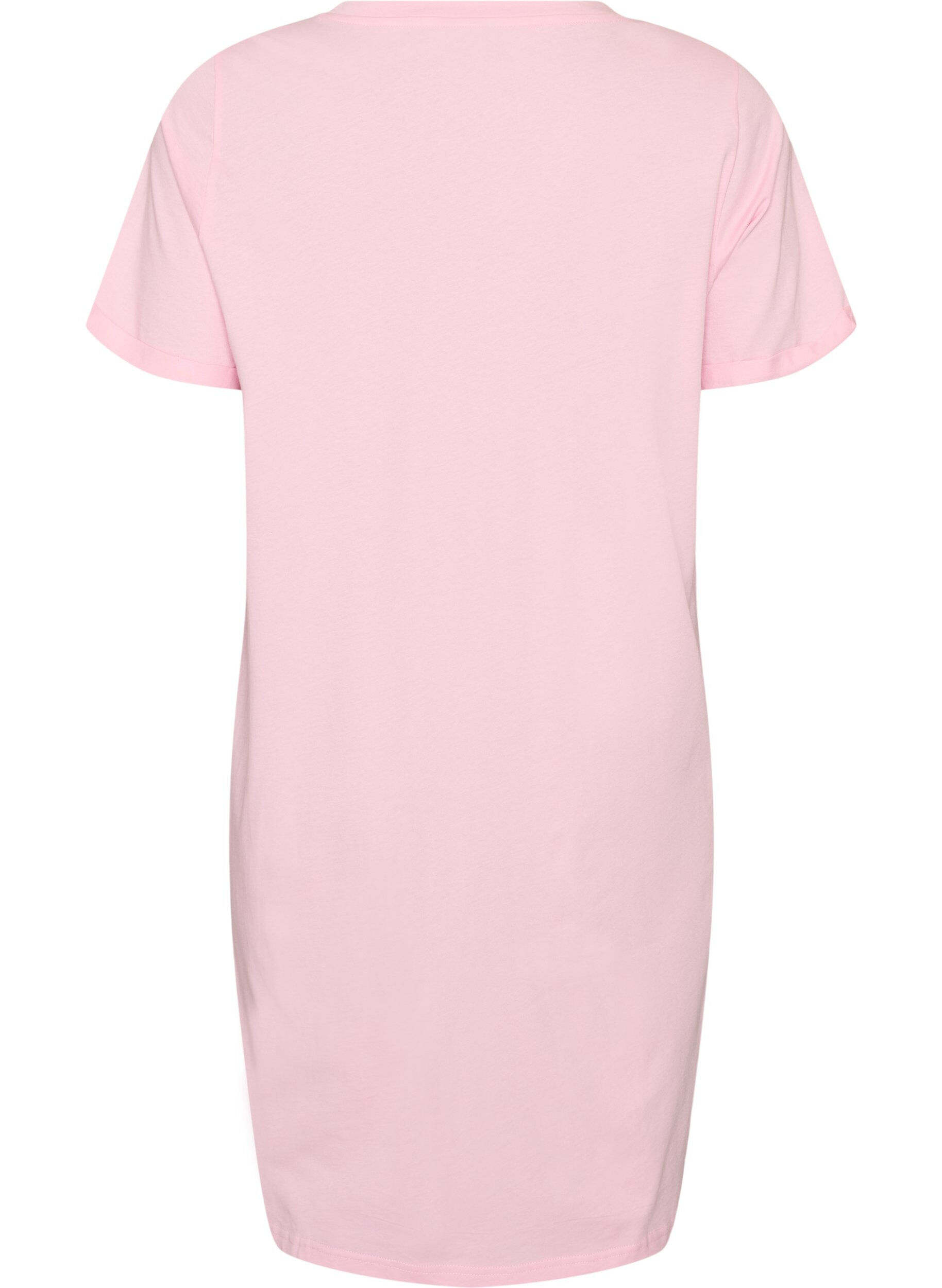 ZizziChemise de nuit &agrave; manches courtes en coton biologique, Rose, Packshot image number 1