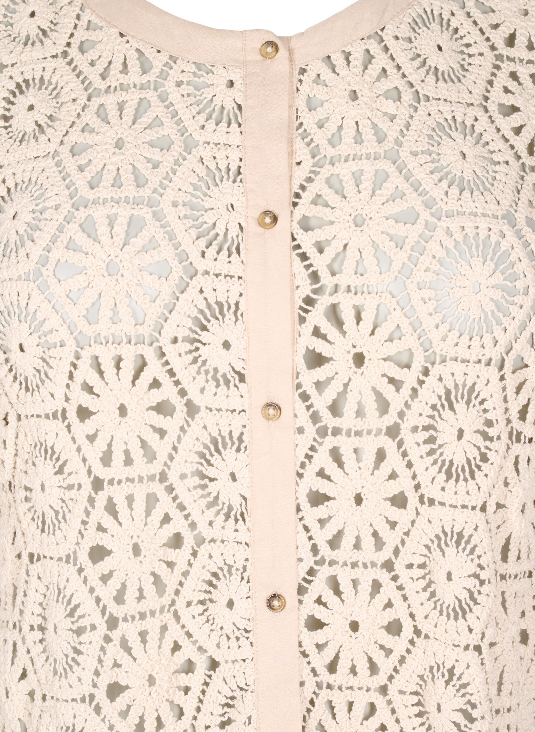 Zizzi Cardigan court en crochet, Beige, Packshot image number 2