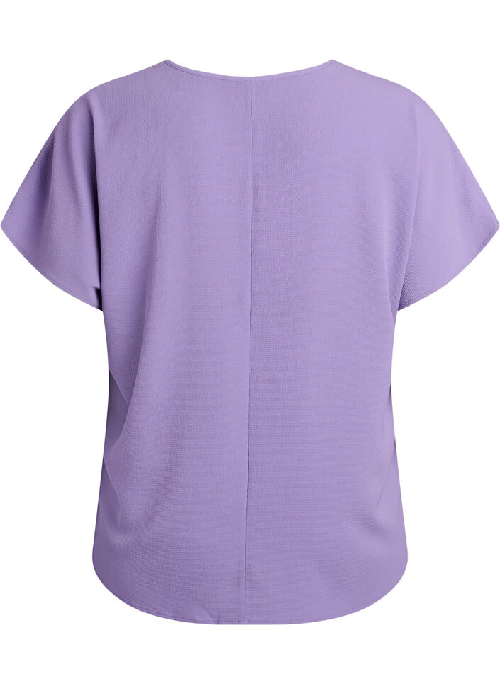 Blouse à manches courtes et encolure ronde, Mauve, Packshot image number 1