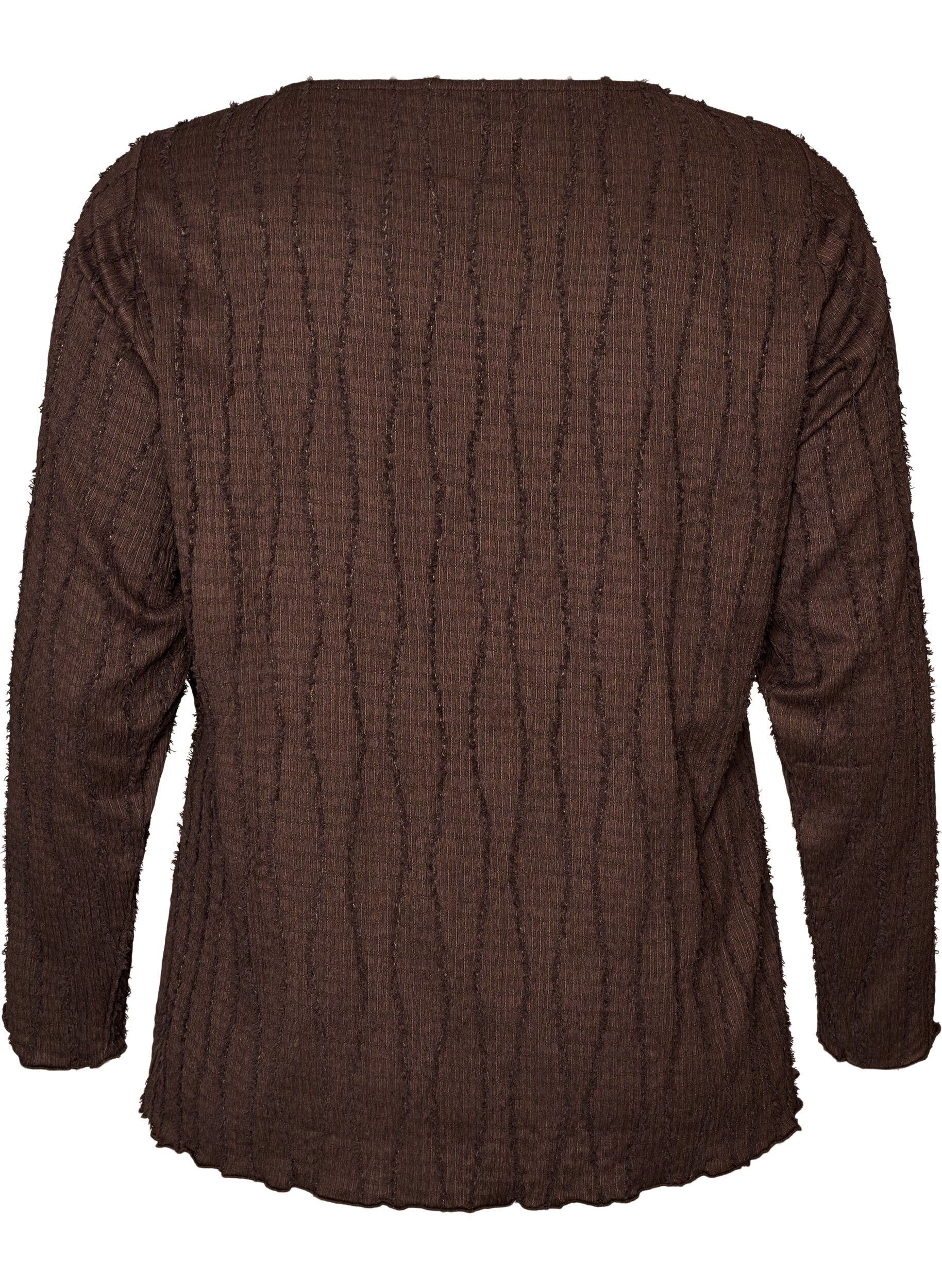 ZizziBlouse en jersey ondul&eacute;, Marron, Packshot image number 1