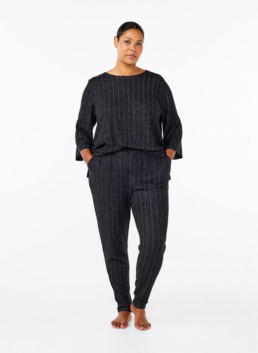 Chemisier ample avec manches 3/4, Noir, Model image number 1