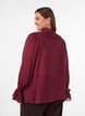 Blouse en viscose avec volants et manches longues, Bordeaux, Model image number 2