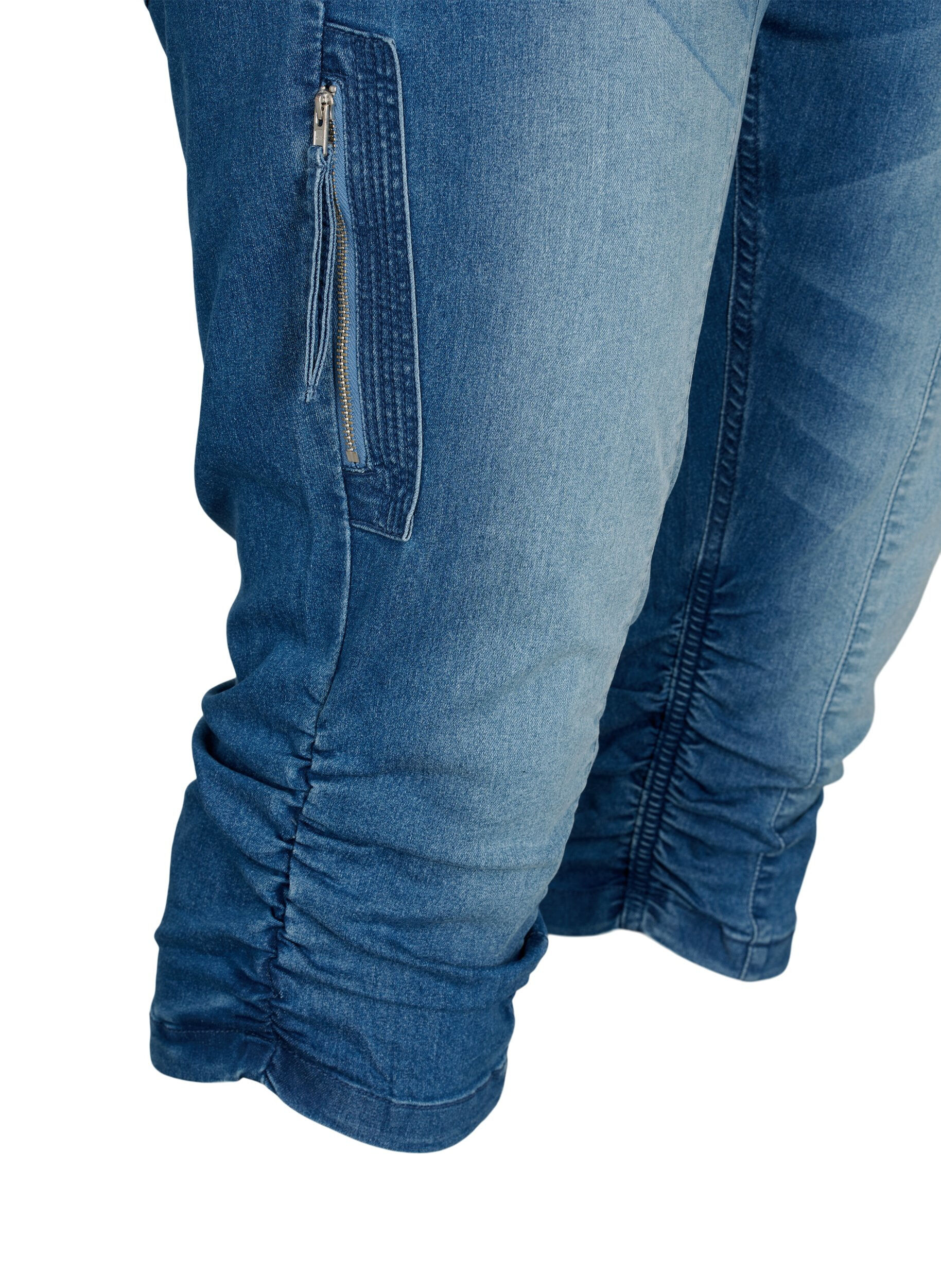 Zizzi Jean capri coupe slim avec poches, Bleu Clair, Packshot image number 3