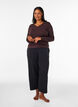 Blouse en viscose avec d&eacute;tails en dentelle et col en V, Marron, Model image number 1