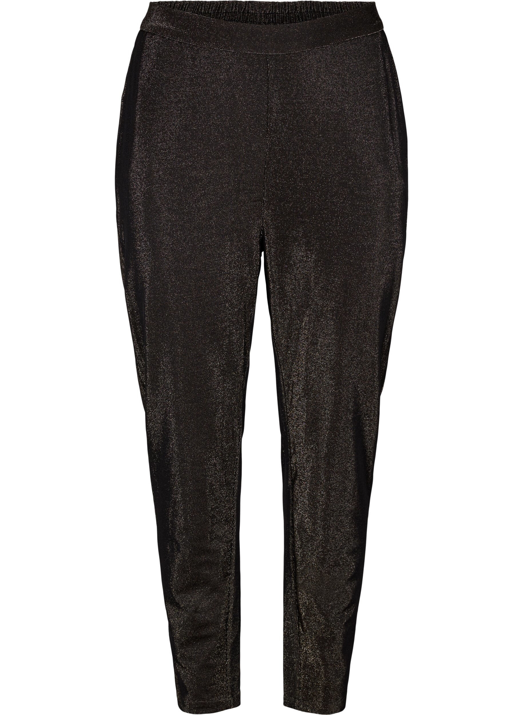 Zizzi Pantalon Maddison avec mica, Black w. Lurex, Packshot image number 0