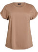 T-shirt &agrave; manches courtes en coton m&eacute;lang&eacute;, Marron, Packshot image number 0