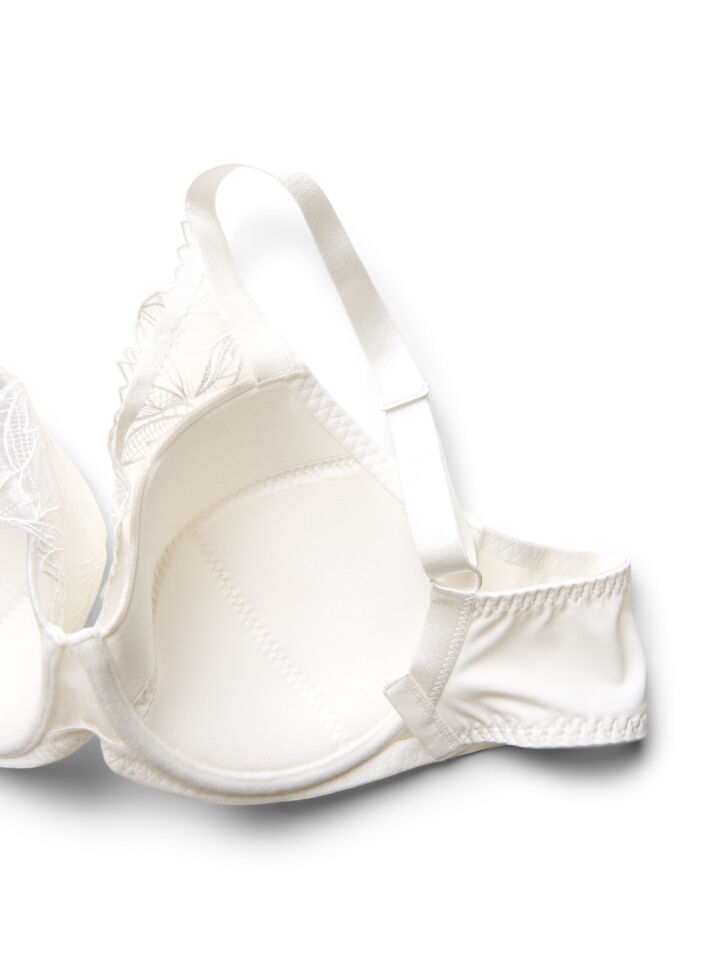 Soutien-gorge rembourr&eacute; en dentelle avec armatures, Blanc, Packshot image number 3