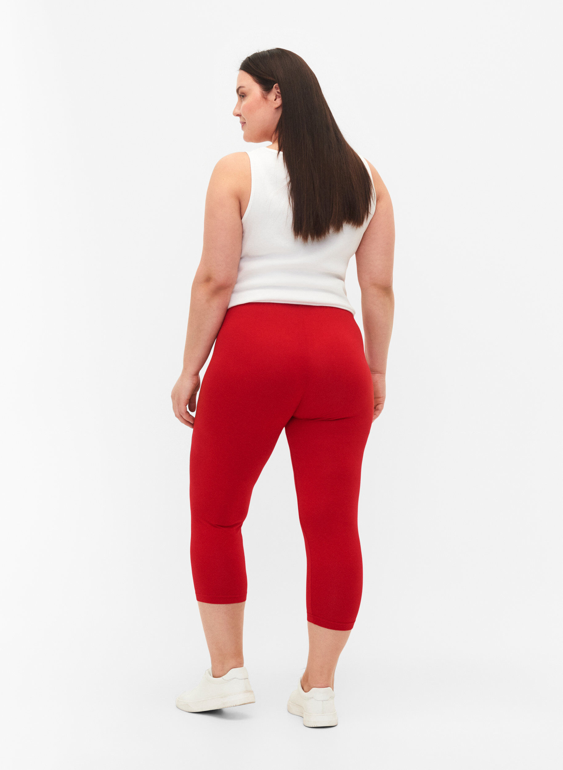 Zizzi Leggings 3/4 basiques en viscose, Rouge, Model image number 2