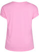 T-shirt &agrave; manches courtes en coton m&eacute;lang&eacute;, Rose, Packshot image number 1