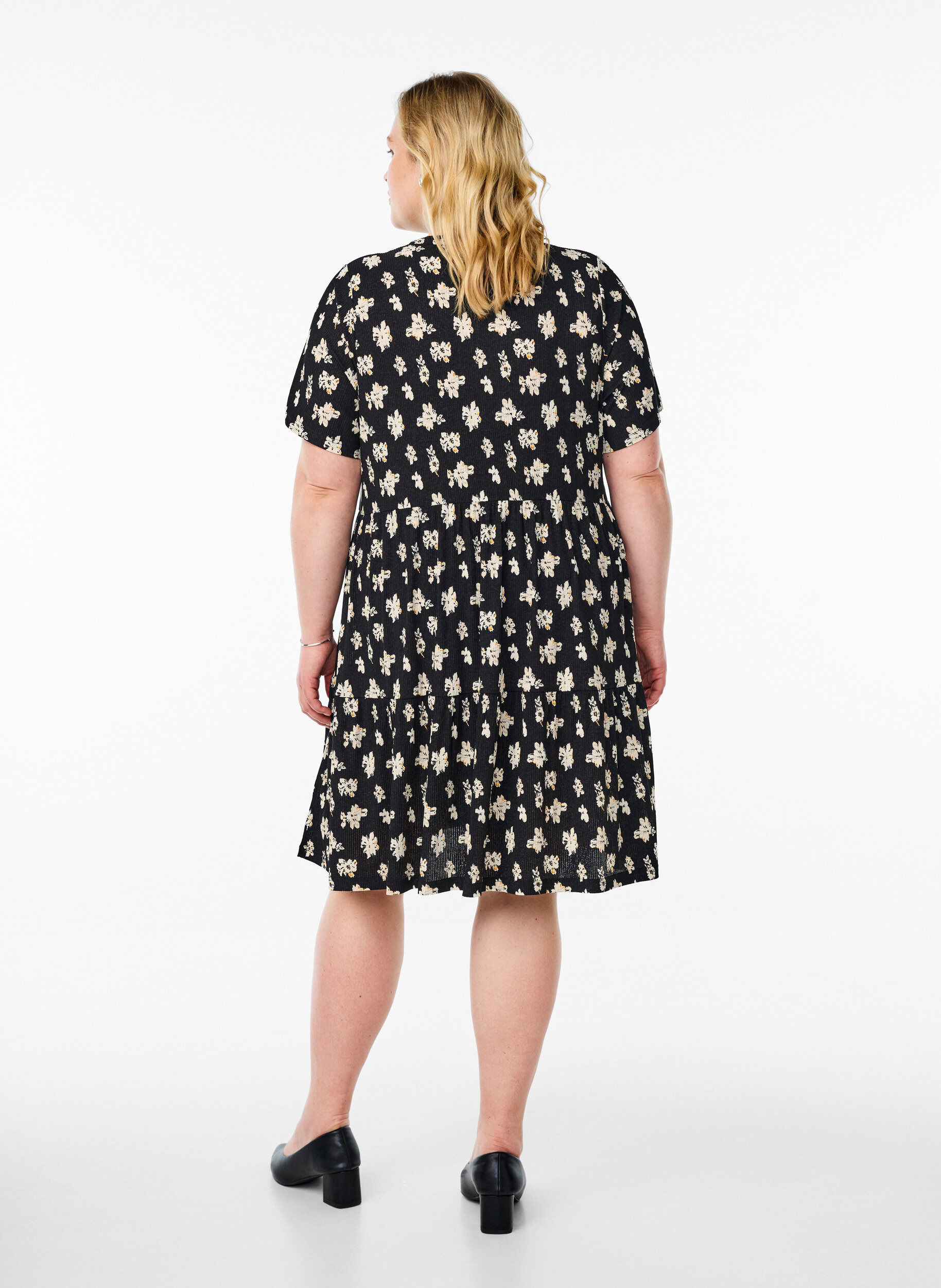 ZizziRobe &agrave; motifs avec empi&egrave;cements, Noir, Model image number 2