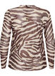 Blouse en maille avec imprim&eacute;, Marron, Packshot image number 1