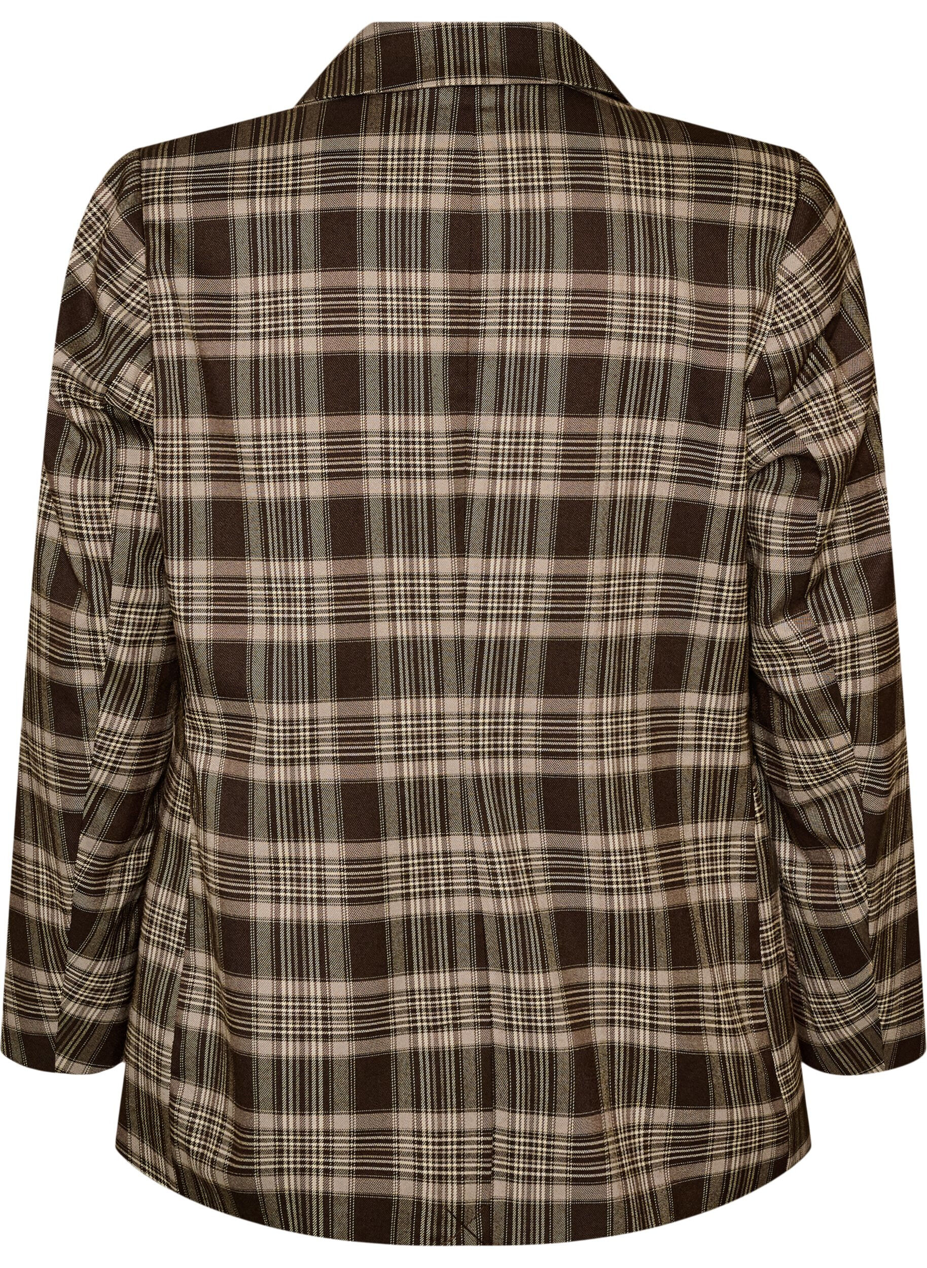 ZizziBlazer &agrave; carreaux avec poches et fente au dos, Marron, Packshot image number 1