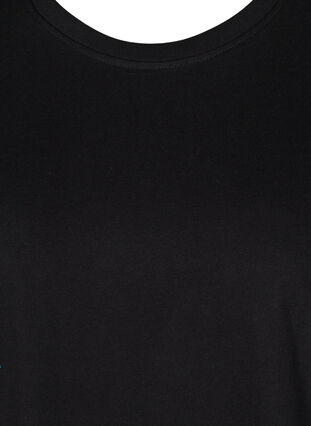 T-shirt long à manches courtes en coton, Black, Packshot image number 2