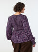 Blouse avec haut smock&eacute; et imprim&eacute; fleuri, Bleu, Model image number 1