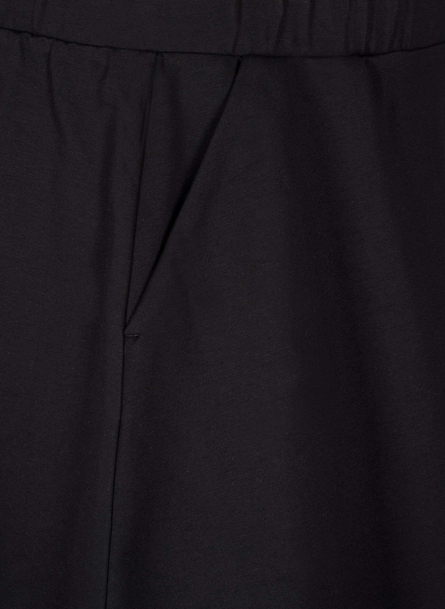 Zizzi Jupe patineuse en viscose, Noir, Packshot image number 3