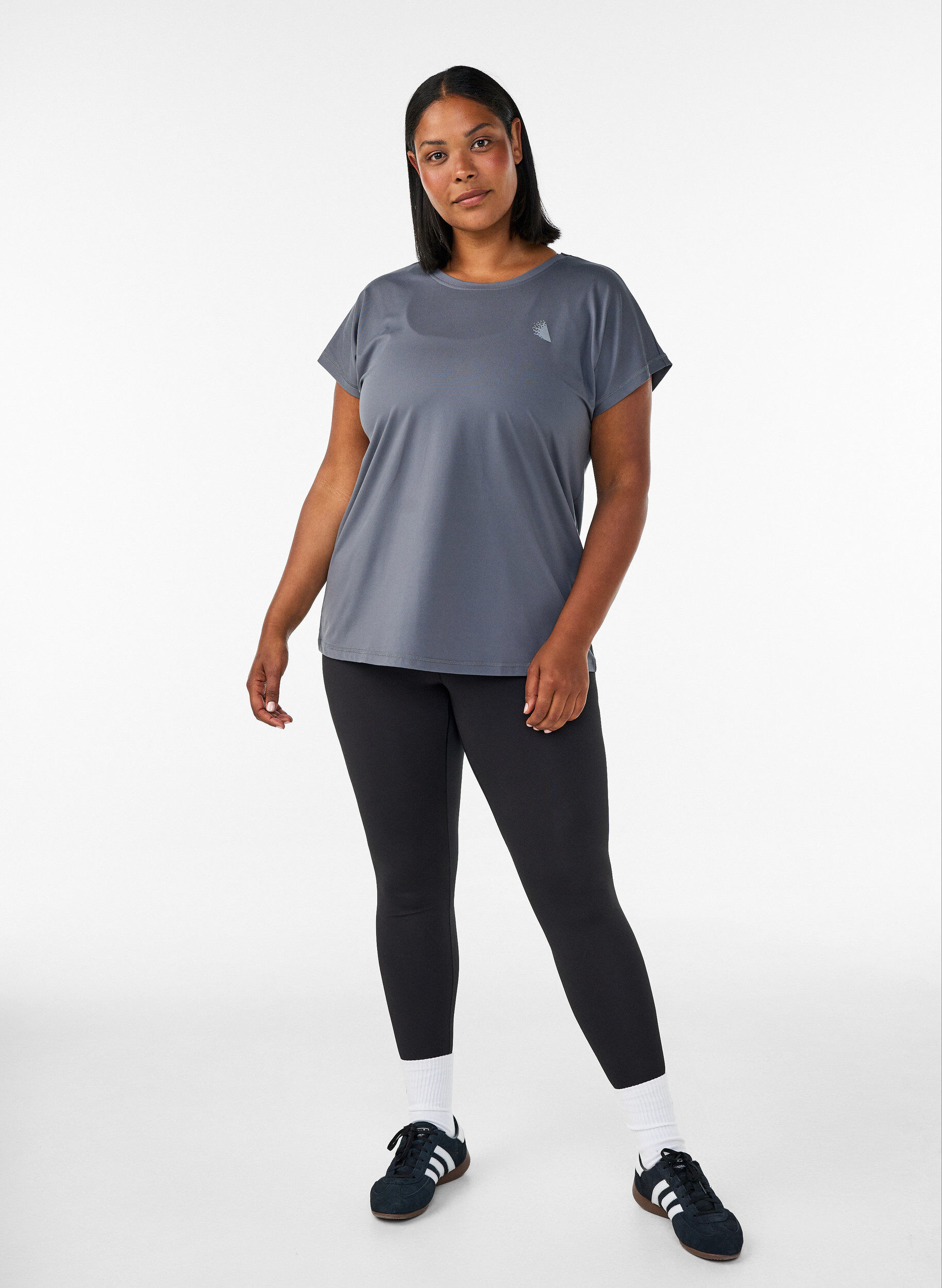 ZizziT-shirt de sport couleur unie, Gris, Model image number 1