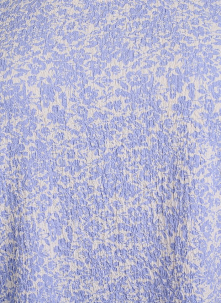 Chemisier &agrave; manches courtes en tissu textur&eacute;, Bleu, Packshot image number 2