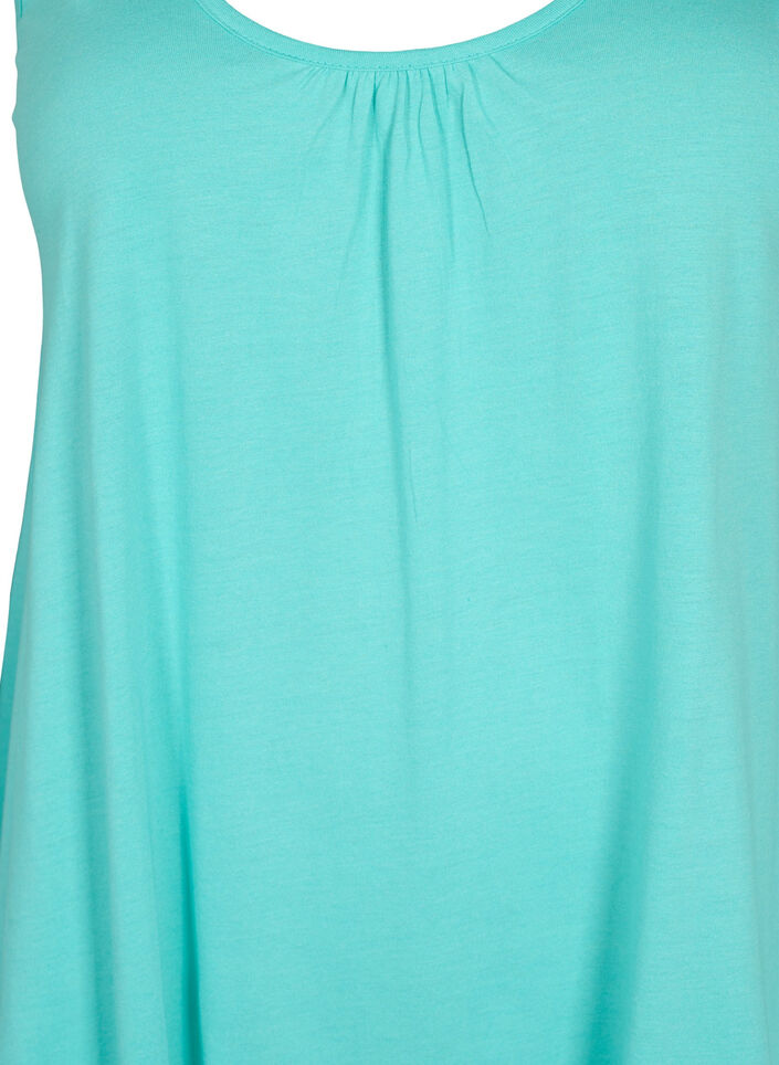 Top avec forme en A et col rond, Turquoise, Packshot image number 2