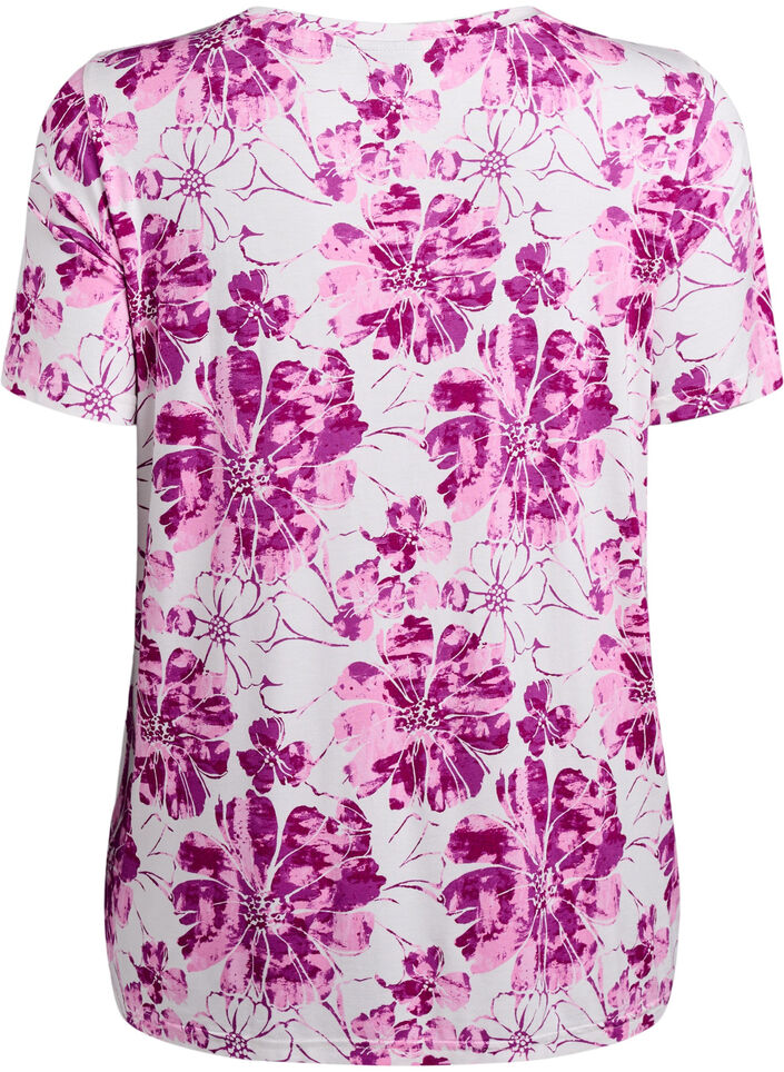 T-shirt avec imprim&eacute; floral, Rose, Packshot image number 1