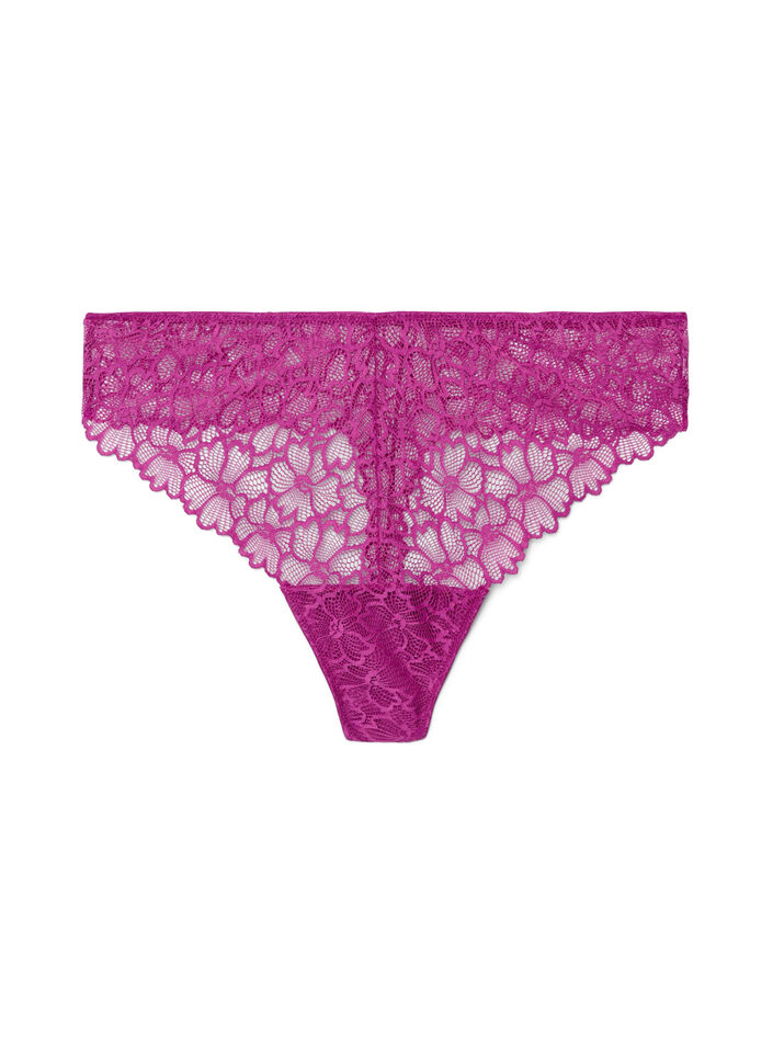 String en dentelle florale avec taille r&eacute;guli&egrave;re, Violet, Packshot image number 0