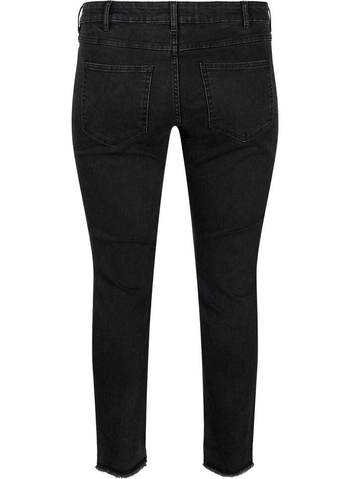  Emily jeans raccourci avec ourlet effiloché, Dark Grey Denim, Packshot image number 1