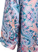 Blouse satin&eacute;e &agrave; imprim&eacute; cachemire et manches 3/4, Bleu, Packshot image number 3