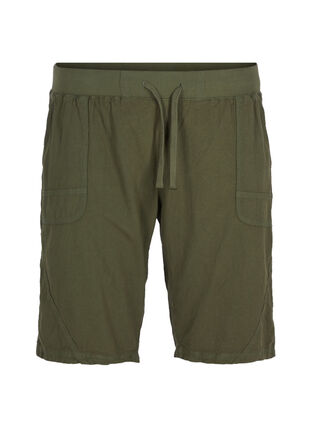 Short en coton ample avec poches, Ivy Green, Packshot image number 0
