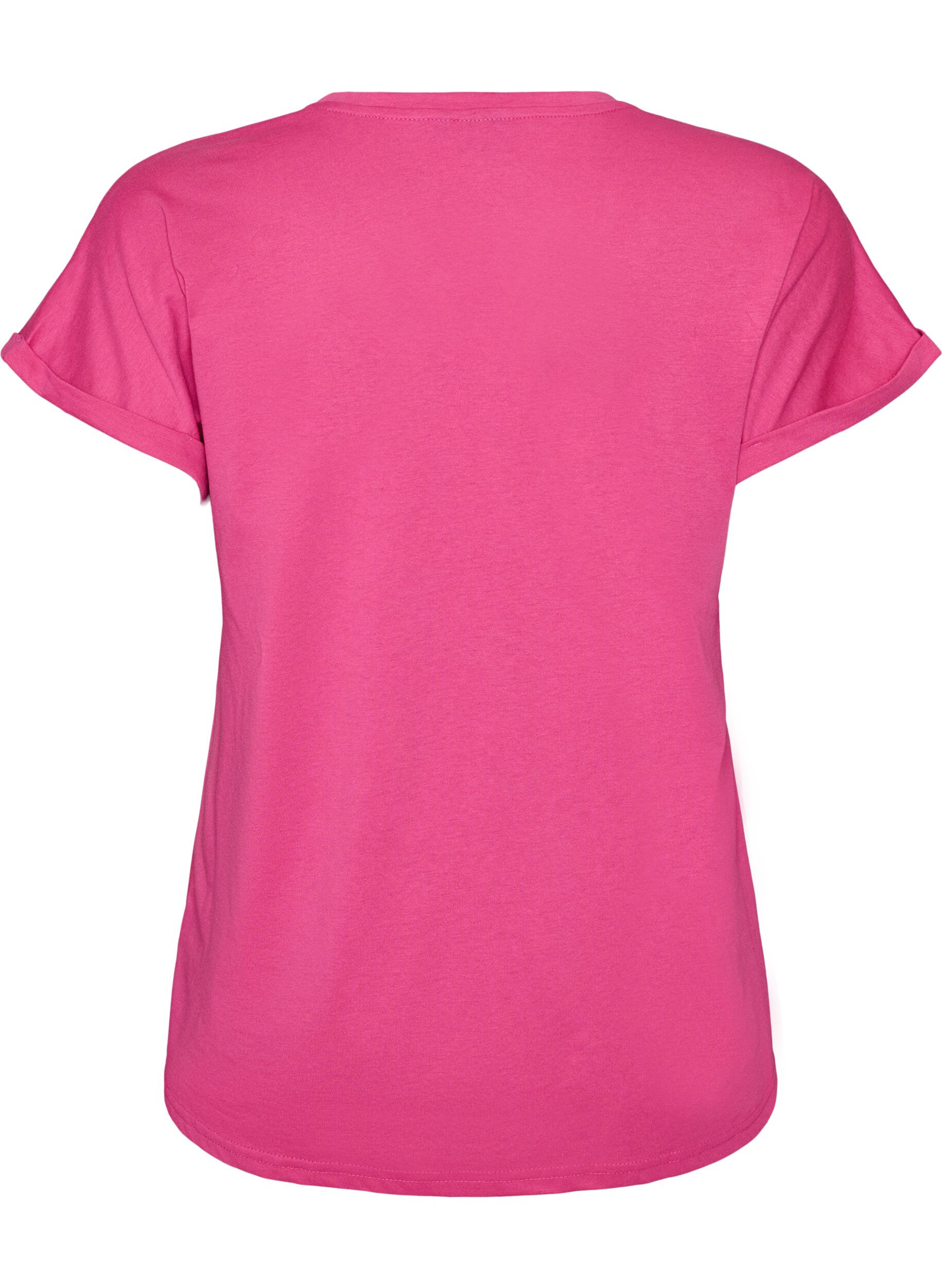ZizziT-shirt &agrave; manches courtes en coton m&eacute;lang&eacute;, Rose, Packshot image number 1