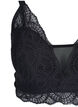Soutien-gorge en dentelle légèrement rembourré avec maille, Black, Packshot image number 2