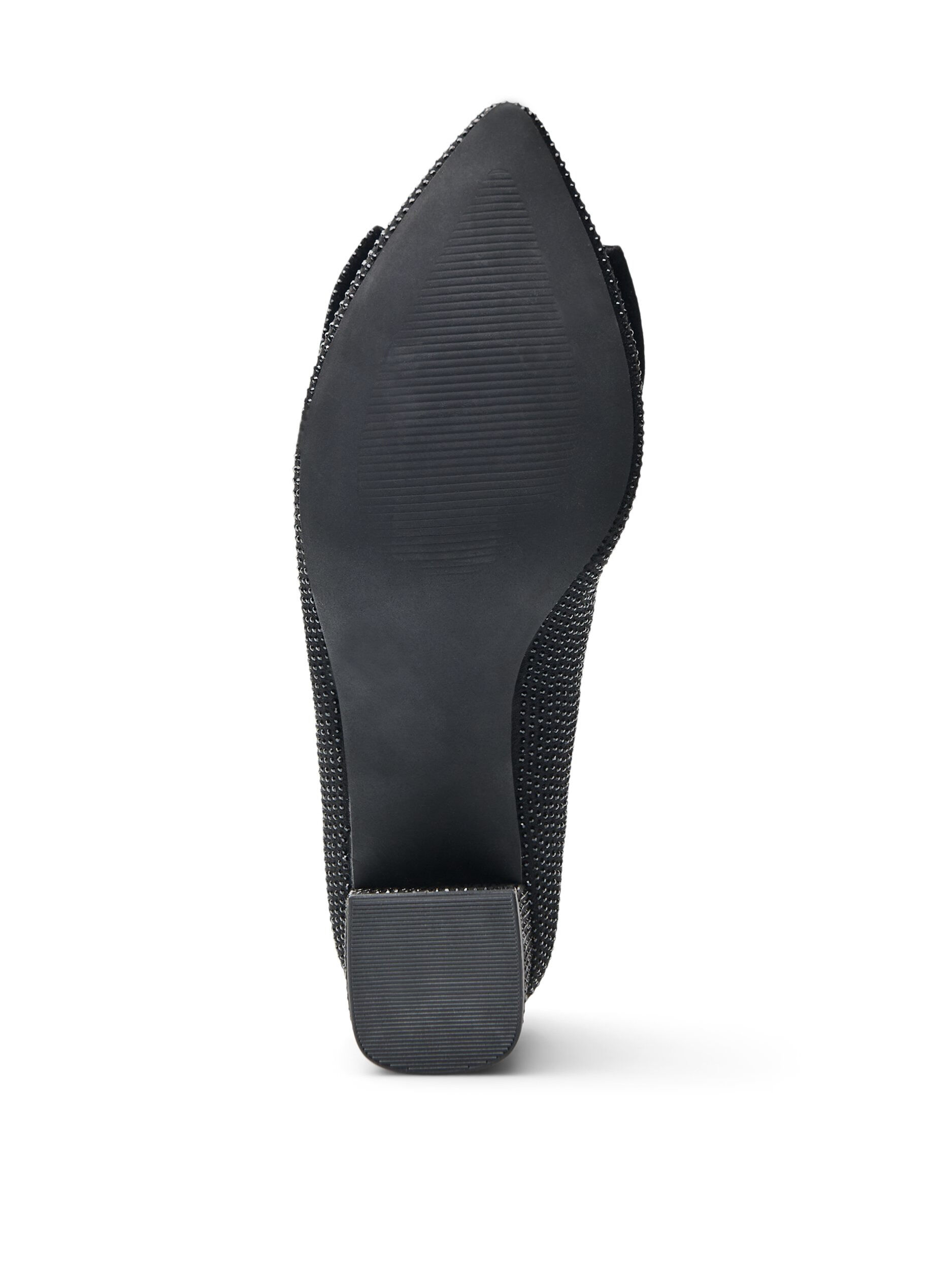 Zizzi Escarpins avec n&oelig;ud et strass, Noir, Packshot image number 5