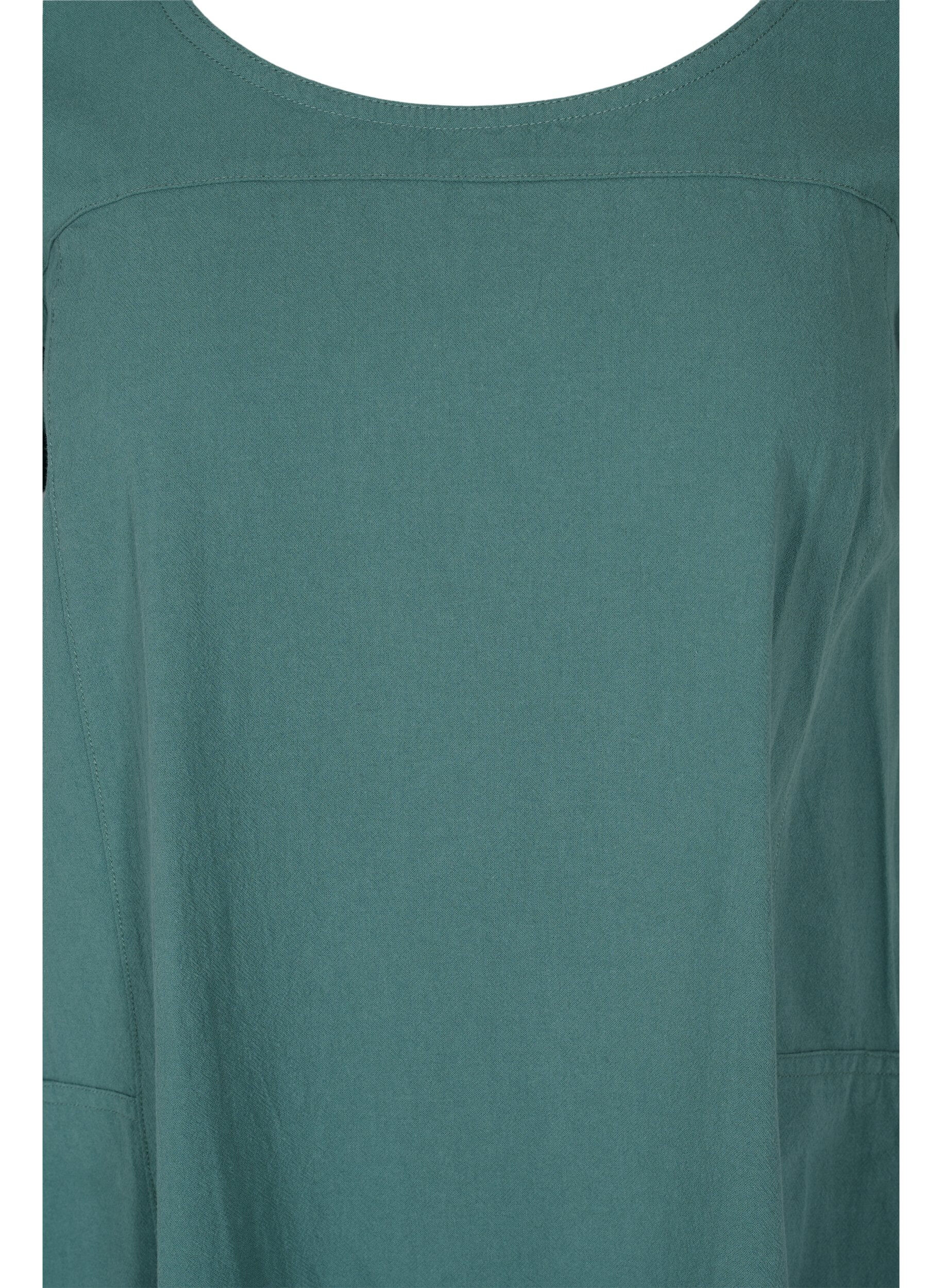 ZizziRobe en coton &agrave; manches courtes, Vert fonc&eacute;, Packshot image number 2