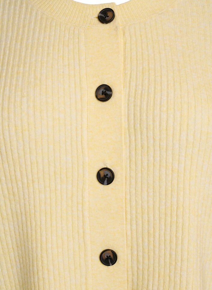 Cardigan en tricot côtelé avec boutons, Jaune clair, Packshot image number 2