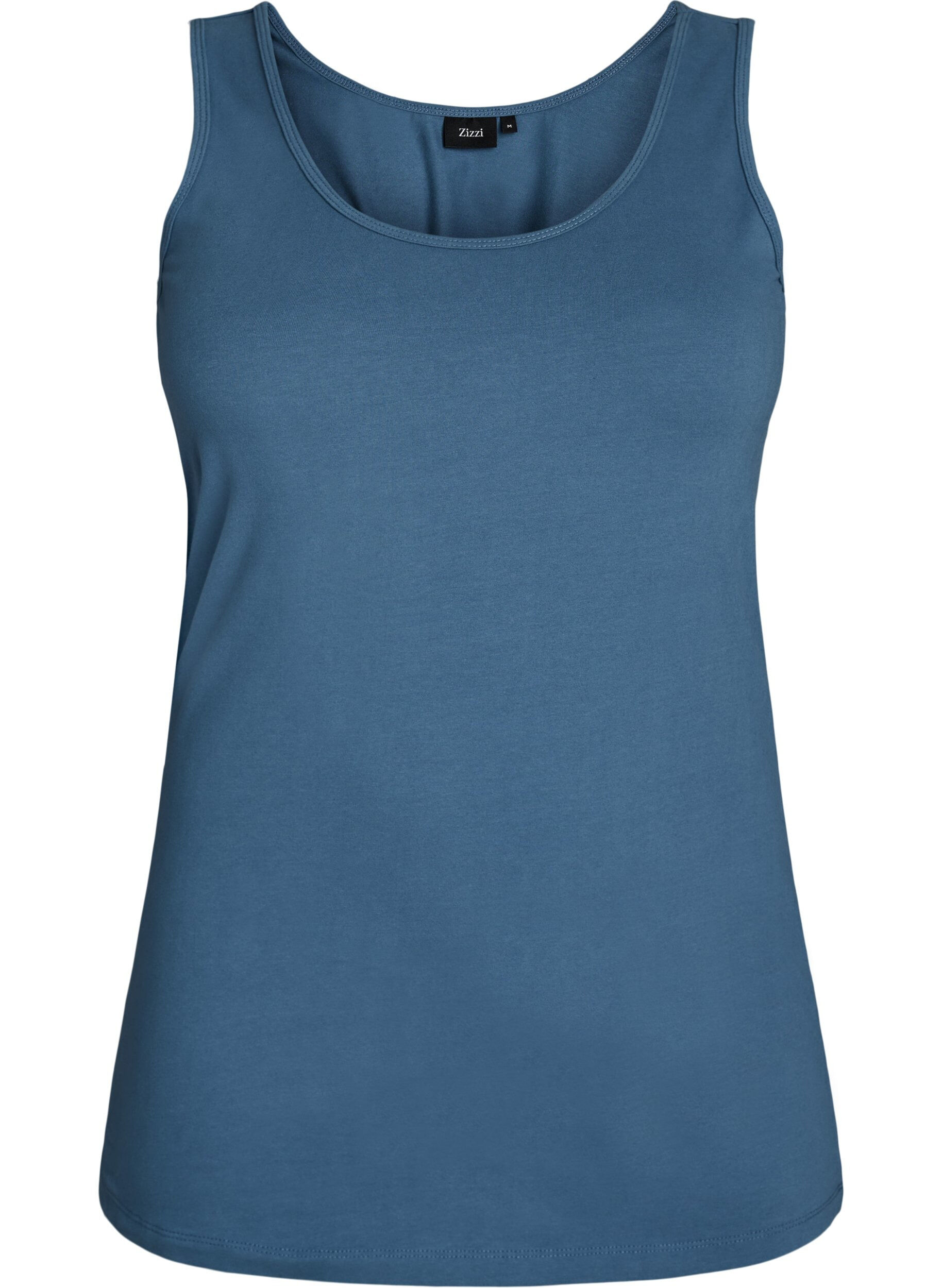ZizziHaut basic uni en coton, Gris bleut&eacute;, Packshot image number 0