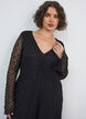 Robe en dentelle avec manches trompette et coupe &eacute;vas&eacute;e, Noir, Model image number 2