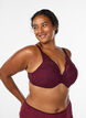 Soutien-gorge rembourr&eacute; en dentelle avec armatures, Bordeaux, Model image number 0