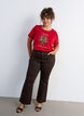 T-shirt de No&euml;l en coton bio, Rouge, Model image number 1