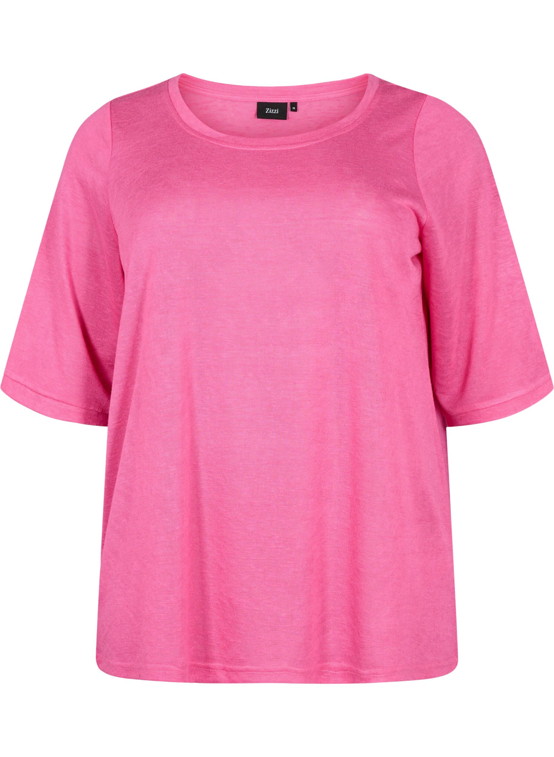 Zizzi Blouse &agrave; manches 3/4, Shocking Pink, Packshot image number 0