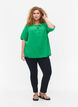 Blouse en coton à manches mi-longues, Bright Green, Model image number 2