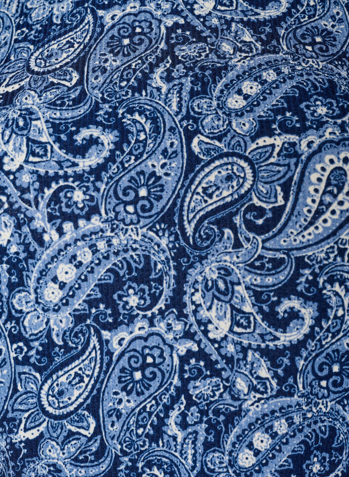 Chemisier &agrave; motifs &agrave; manches courtes, Bleu, Packshot image number 2