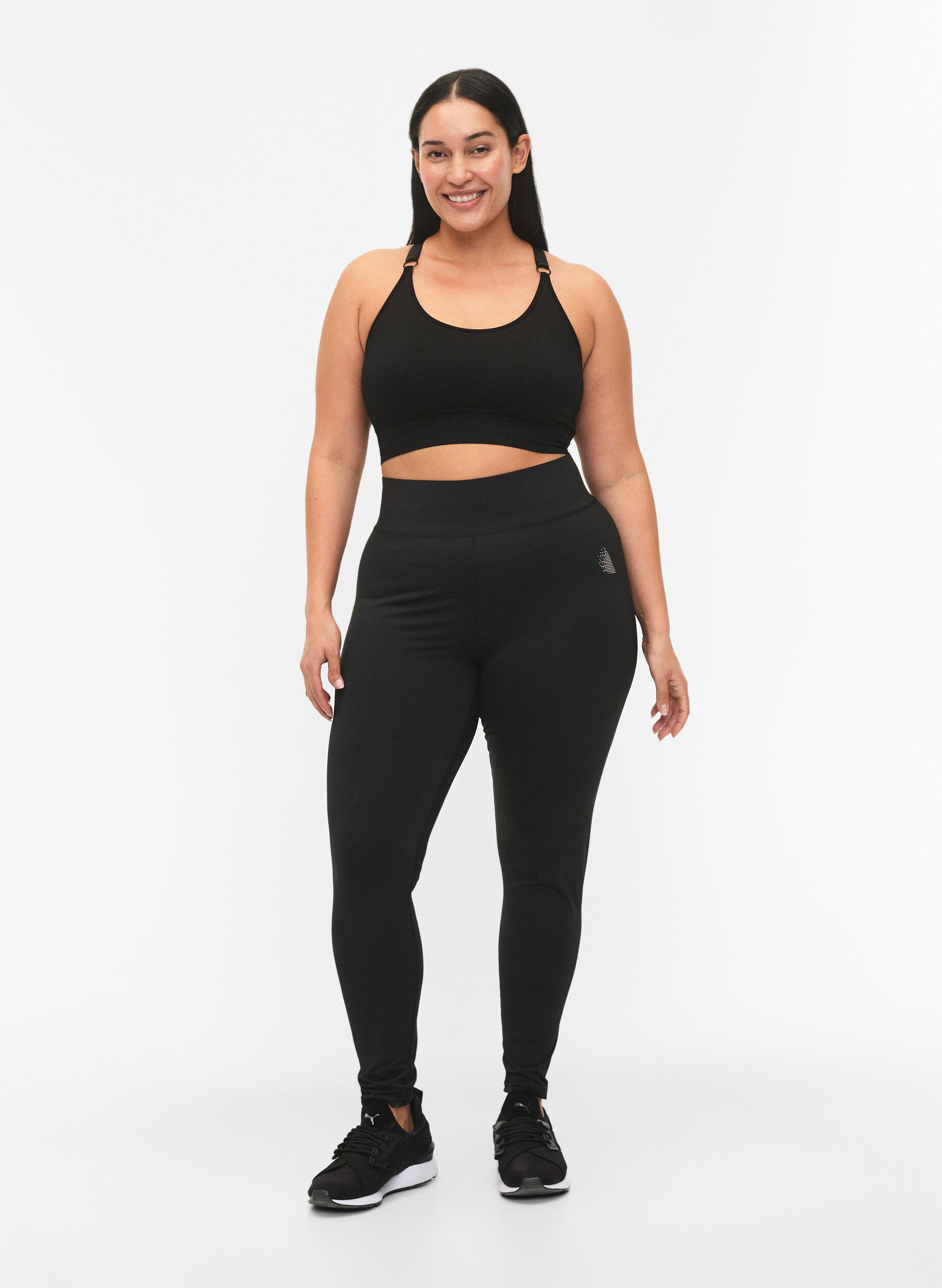 Zizzi Soutien-gorge de sport sans coutures, Black, Model image number 3