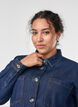 Chemise ample en jean avec des poches poitrine, Bleu, Model image number 3