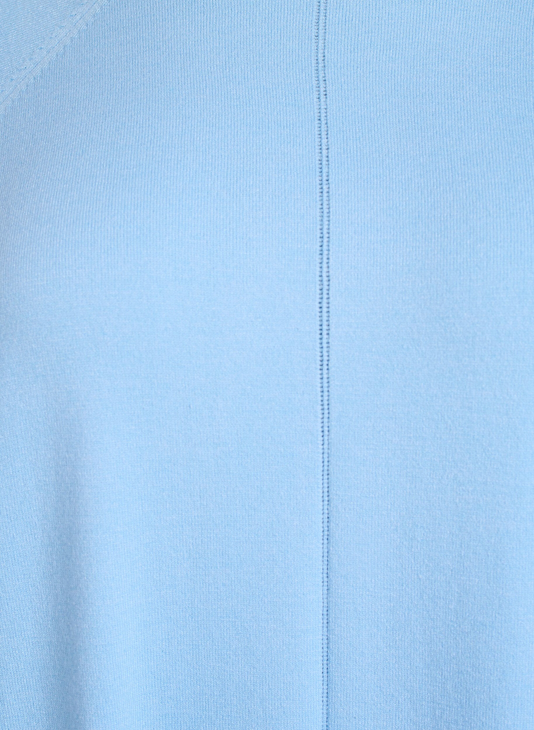 ZizziBlouse en maille &agrave; col rond et motif tricot&eacute;, Bleu Clair, Packshot image number 2