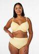 Soutien-gorge rembourr&eacute; avec dentelle et texture dobby, Jaune clair, Model image number 1