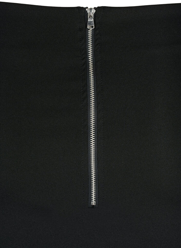 Jupe avec fente et coupe étroite, Black, Packshot image number 3