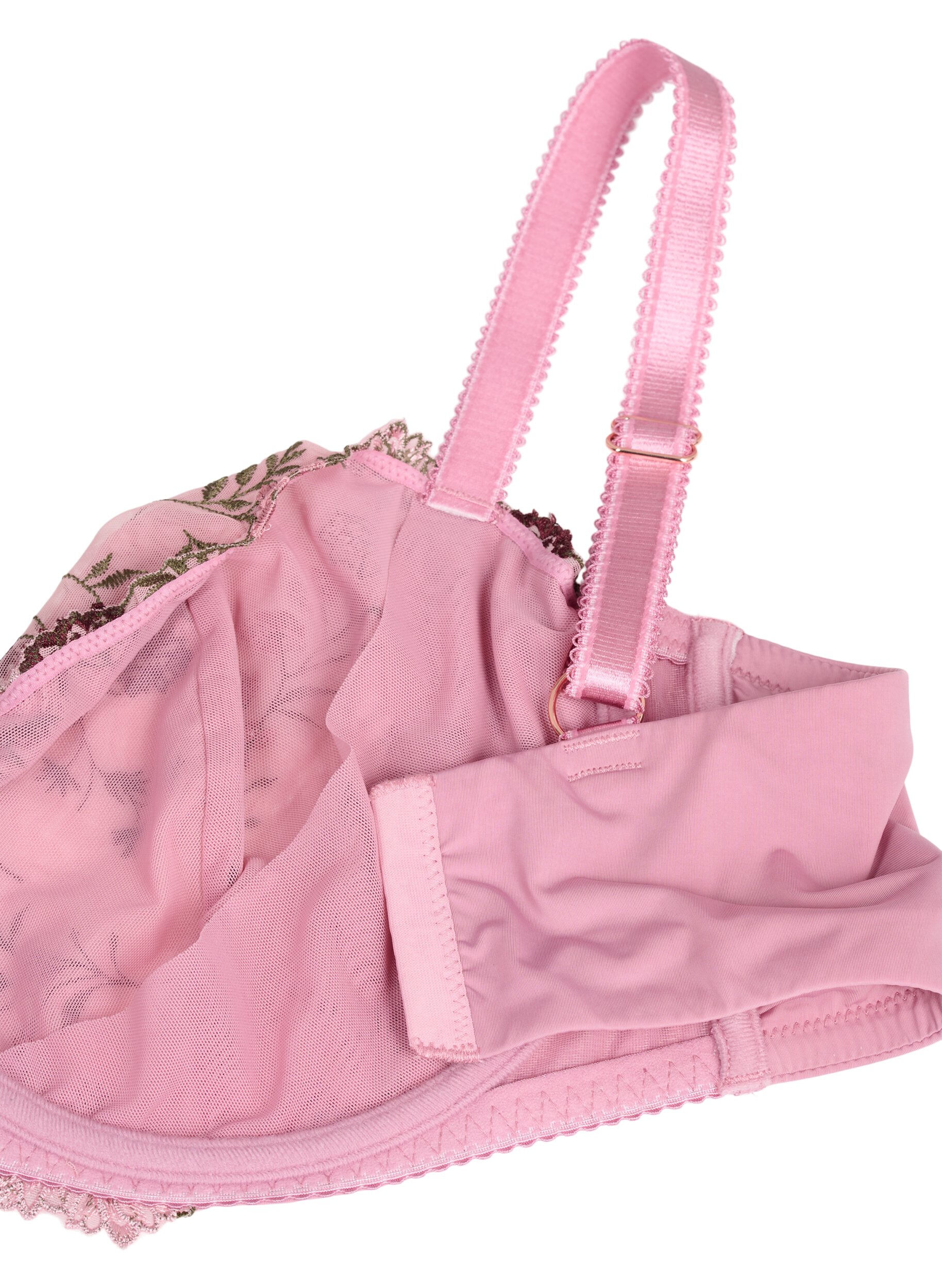 Zizzi Soutien-gorge balconnet avec des fleurs brod&eacute;es, Rose, Packshot image number 3