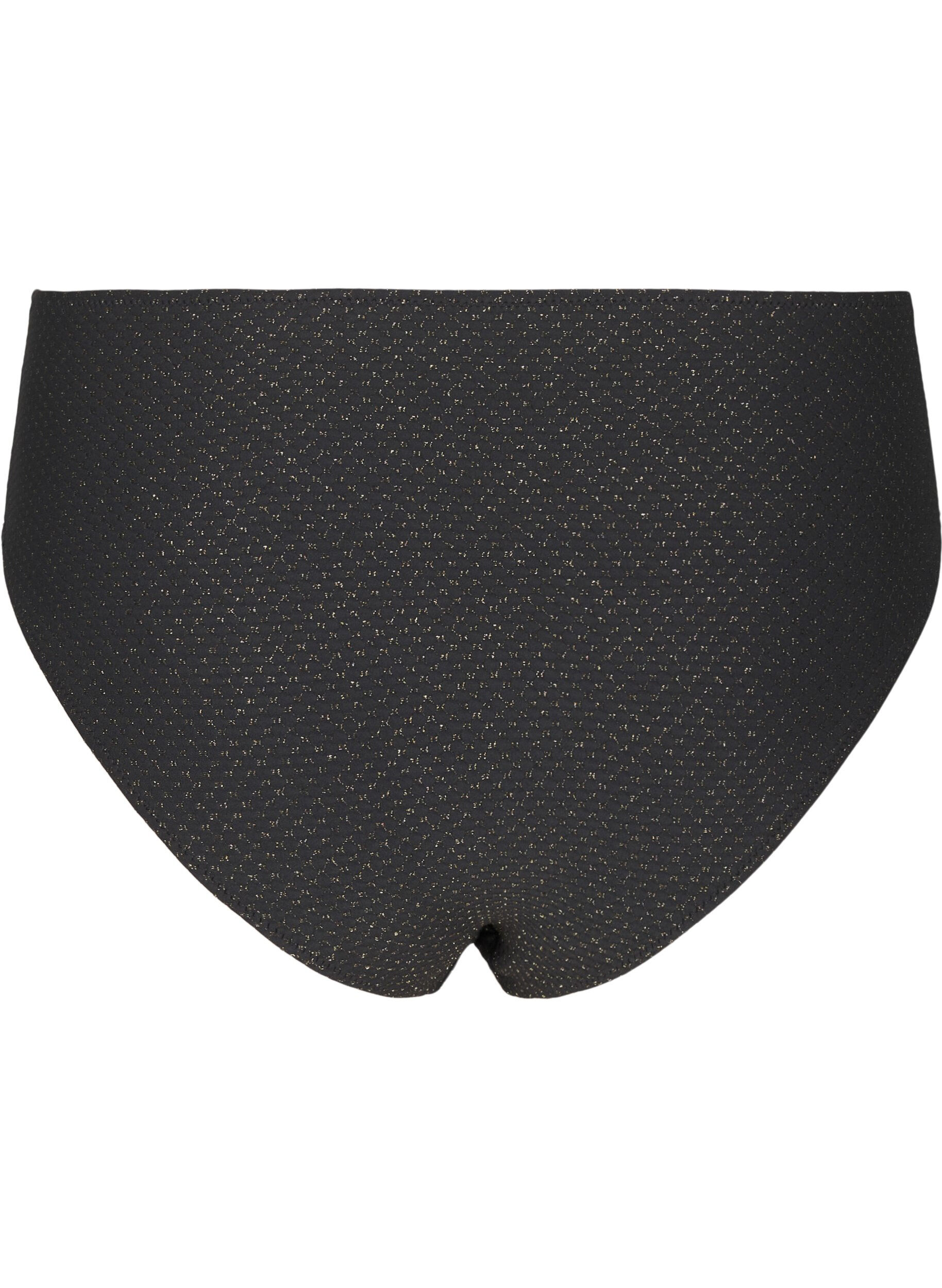 Zizzi Bas de bikini avec paillettes et coupe ta&iuml;, Noir, Packshot image number 1